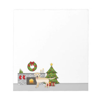 Yellow Labrador Retriever - Festive Christmas Room Notepad