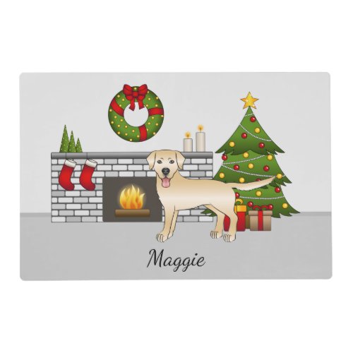 Yellow Labrador Retriever _ Festive Christmas Room Placemat