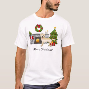 Yellow Labrador Retriever - Festive Christmas Room T-Shirt