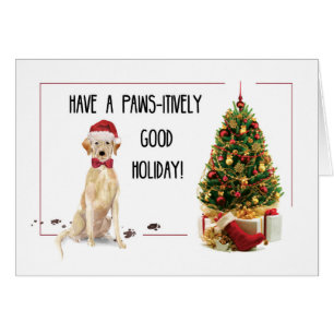Yellow Labrador Retriever Funny Christmas Dog Cards
