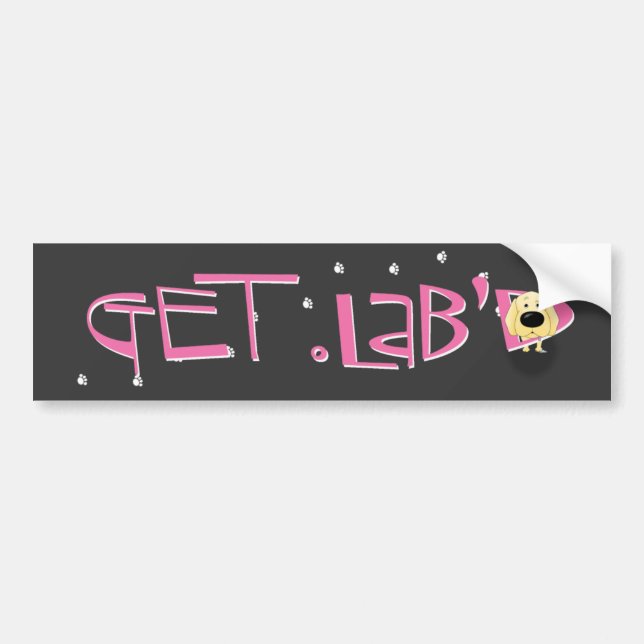 Yellow Labrador Retriever - Get Lab'D Bumper Sticker (Front)