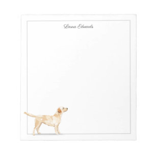 Yellow Labrador Retriever Gray Border Personalized Notepad