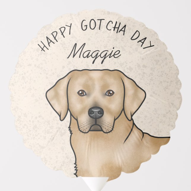 Yellow Labrador Retriever Happy Gotcha Day Balloon (Front)