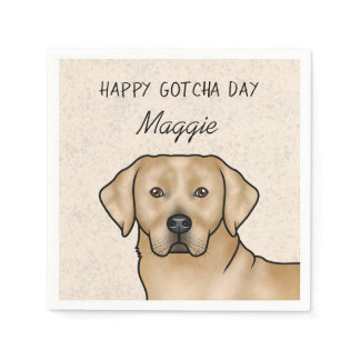 Yellow Labrador Retriever Happy Gotcha Day Napkins