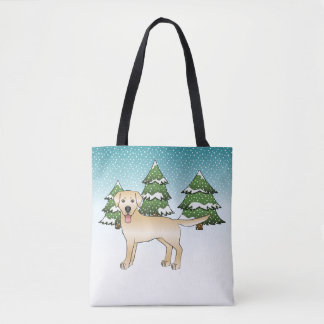 Yellow Labrador Retriever In A Winter Forest Tote Bag