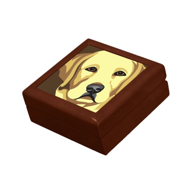 Yellow Labrador Retriever Jewelry Box (Side)