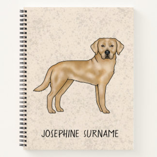 Yellow Labrador Retriever Lab Dog And Custom Name Notebook