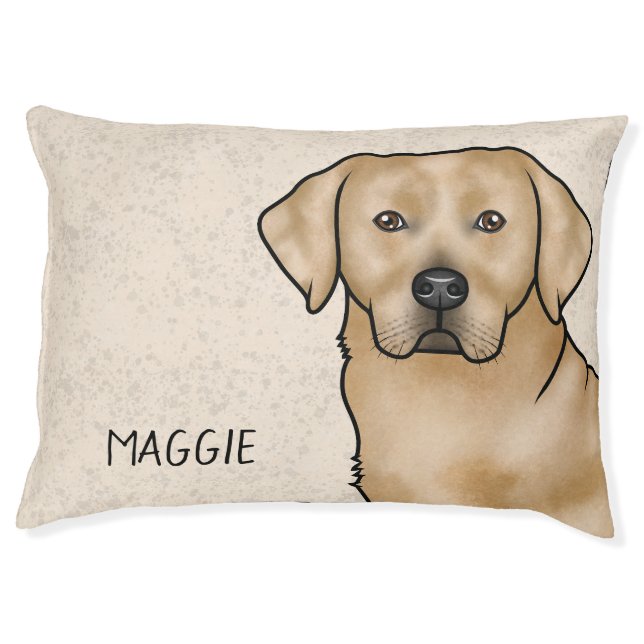 Yellow Labrador Retriever Lab Dog Custom Name Pet Bed (Front)