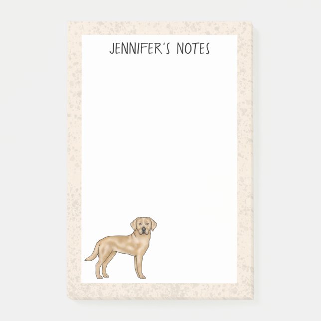 Yellow Labrador Retriever Lab Dog Custom Name Post-it Notes (Front)