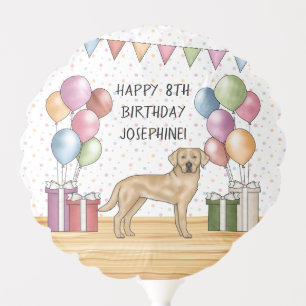Yellow Labrador Retriever Lab Dog Happy Birthday Balloon