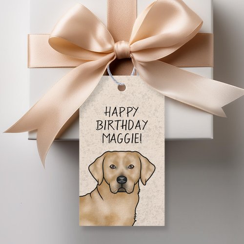 Yellow Labrador Retriever Lab Dog Happy Birthday Gift Tags