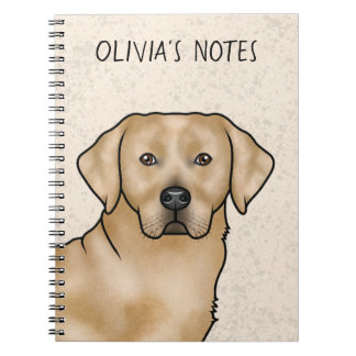 Yellow Labrador Retriever Lab Dog Head And Name Notebook