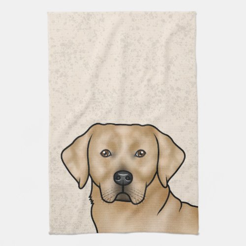 Yellow Labrador Retriever Lab Dog Head Beige Kitchen Towel