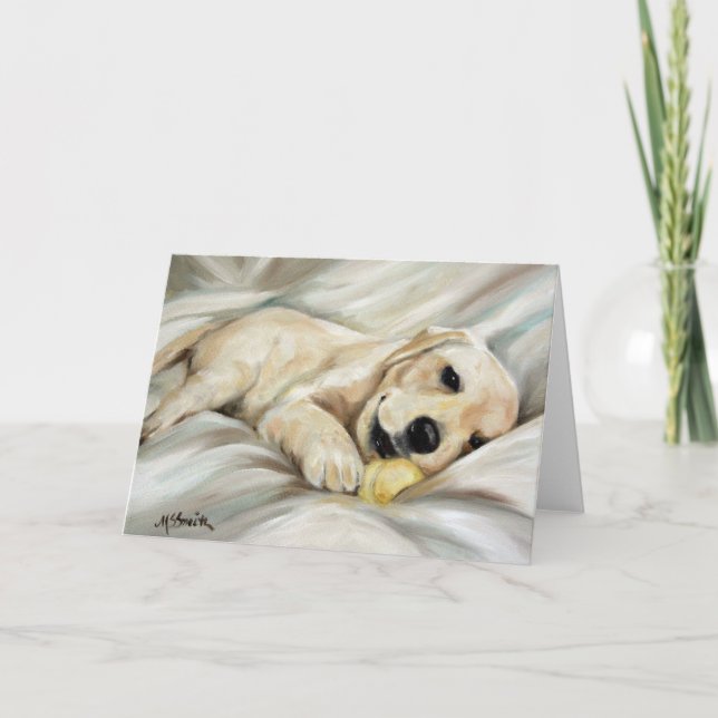 Yellow Labrador Retriever Labs Greeting Card (Front)