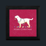 Yellow Labrador Retriever Merry Christmas Design Keepsake Box<br><div class="desc">Yellow lab and White lab Christmas designs. This side view silhouette can also represent: Lab, Yellow Lab, Black Lab, Chocolate Lab, White lab, Labrador Retriever, Chessy, Chessie, Chesapeake, Chesapeake Bay Retriever, Rhodesian, Ridgeback, Curly Retriever, Curly Coated Retriever, Beauceron, Austrian Pinscher, Akbash, Blue Lacy, Chinook, Mountain Cur, Pudlepointer, Puddle Pointer, Poodle...</div>