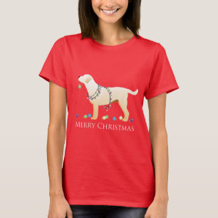 Yellow Labrador Retriever Merry Christmas Design T-Shirt