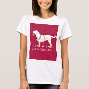 Yellow Labrador Retriever Merry Christmas Design T-Shirt