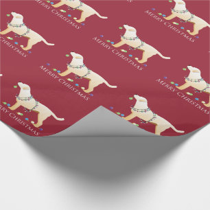 Yellow Labrador Retriever Merry Christmas Design Wrapping Paper