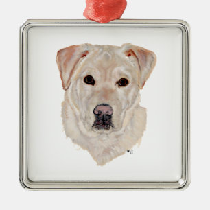 Yellow Labrador Retriever Metal Ornament