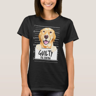 Yellow Labrador Retriever Mugshot Guilty Dog T-Shirt