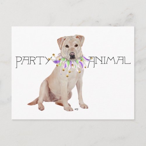 Yellow Labrador Retriever Party Invitation Postcard