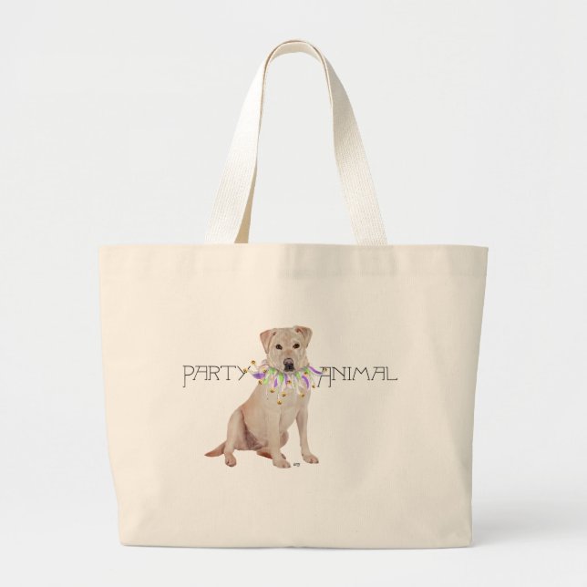 Yellow Labrador Retriever Party Large Tote Bag (Front)