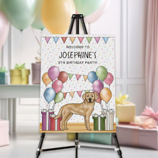 Yellow Labrador Retriever Pastel Birthday Welcome Foam Board