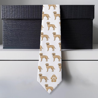 Yellow Labrador Retriever Pattern Custom Monogram Neck Tie