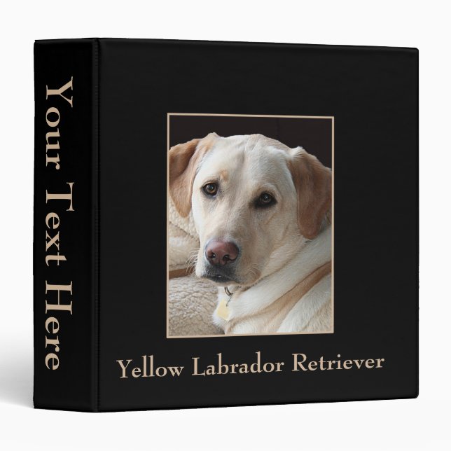 Yellow Labrador Retriever Photo on 2" Binder (Front/Spine)
