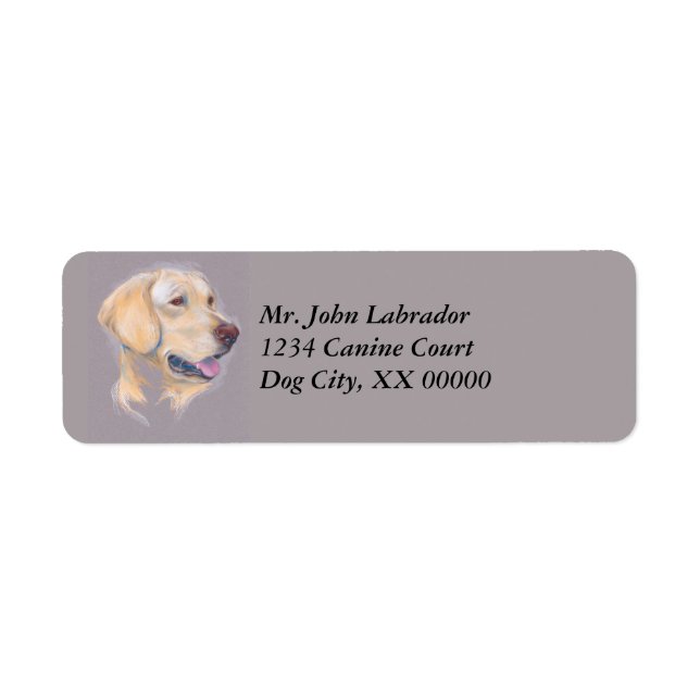 Yellow Labrador Retriever Portrait Label (Front)