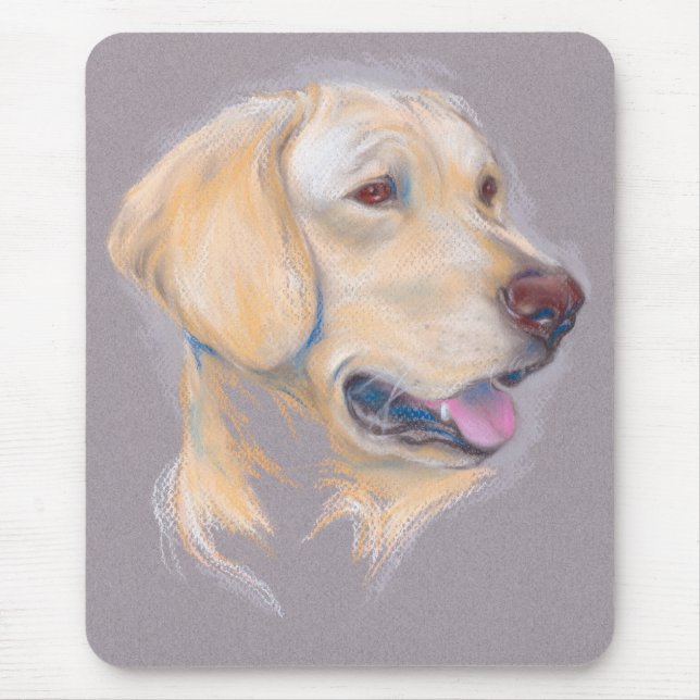 Yellow Labrador Retriever Portrait Mouse Pad (Front)
