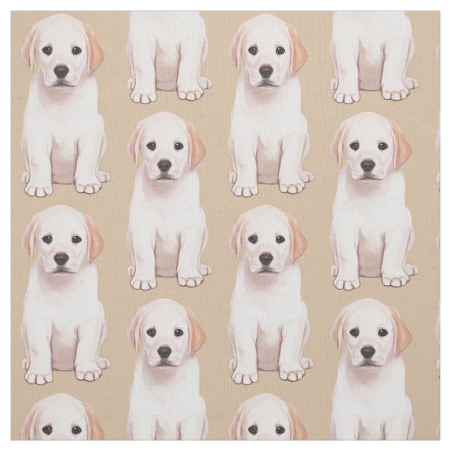 Yellow Labrador Retriever Pupppy Fabric (Swatch)