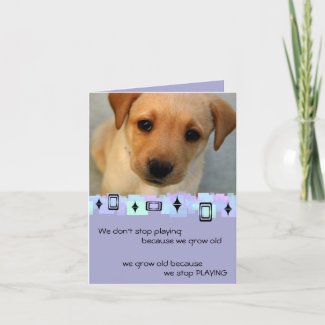 Yellow Labrador Retriever Puppy Birthday Greetings Card