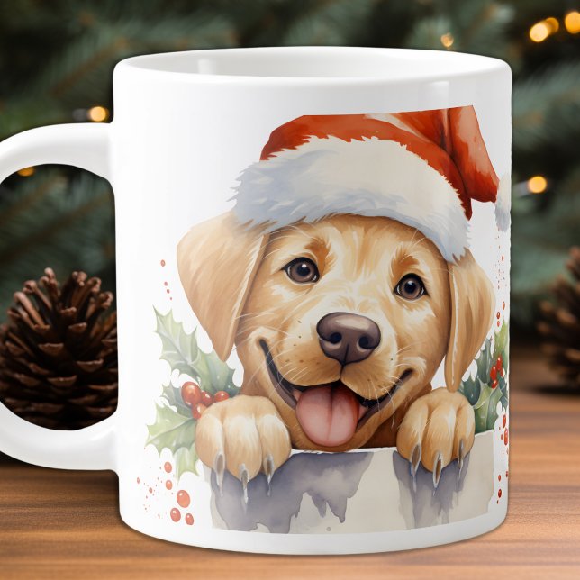 Yellow Labrador Retriever Puppy Dog Christmas Giant Coffee Mug (Creator Uploaded)