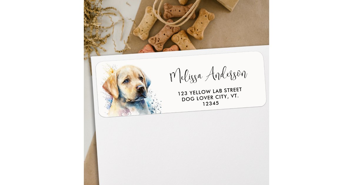 Yellow Labrador Retriever Puppy Dog Return Address Label Zazzle