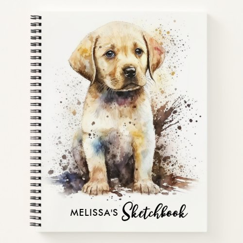 Yellow Labrador Retriever Puppy Dog Sketchbook Notebook