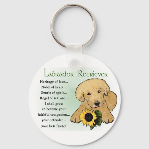 Yellow Labrador Retriever Puppy Gifts Keychain