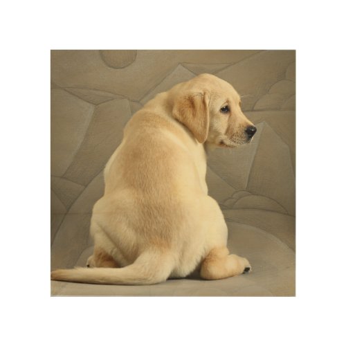 Yellow Labrador Retriever Puppy Wood Wall Decor