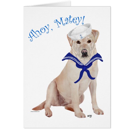 Yellow Labrador Retriever Sailor Cards (Front)
