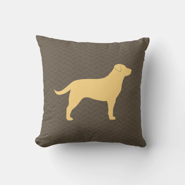 Yellow Labrador Retriever Silhouette | Dog Breed Throw Pillow (Front)