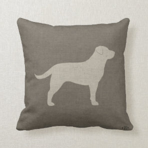 Yellow Labrador Retriever Silhouette | Dog Lover's Throw Pillow