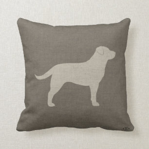 Yellow Labrador Retriever Silhouette Dog Lover's Throw Pillow