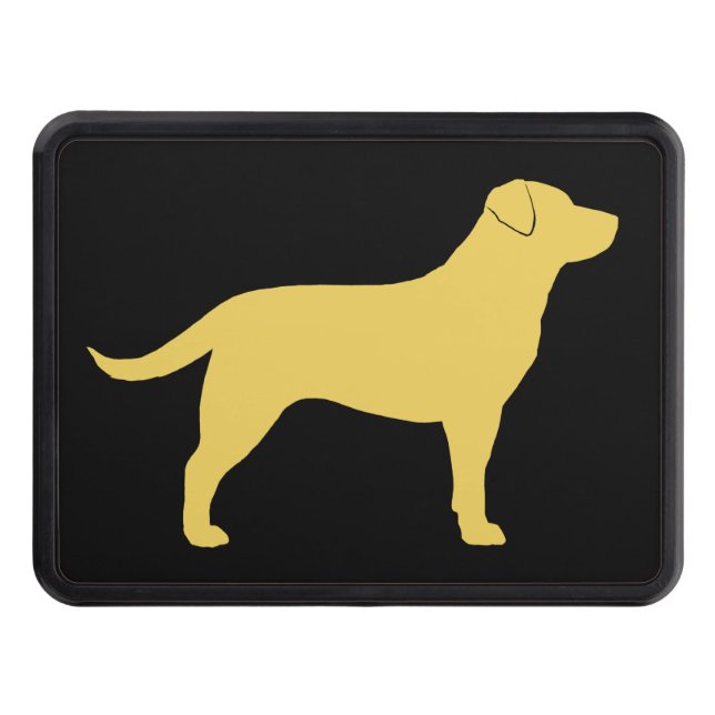 Yellow Labrador Retriever Silhouette Hitch Cover (Front)