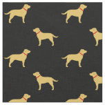 Yellow Labrador Retriever Silhouettes Collars Fabric