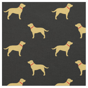 Yellow Labrador Retriever Silhouettes Collars Fabric