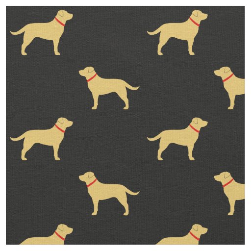 Yellow Labrador Retriever Silhouettes Collars Fabric