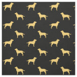 Yellow Labrador Retriever Silhouettes Pattern Fabric