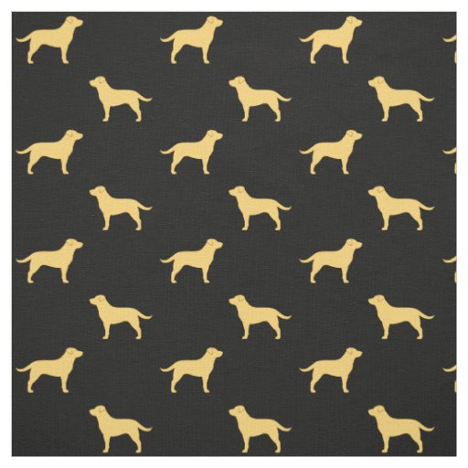 Yellow Labrador Retriever Silhouettes Pattern Fabric