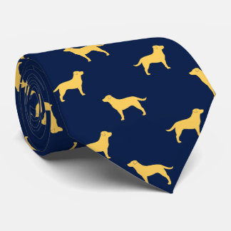 Yellow Labrador Retriever Silhouettes Pattern Neck Tie