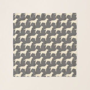 Yellow Labrador Retriever Silhouettes Pattern Scarf